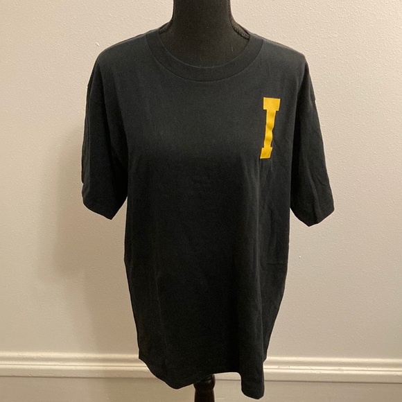 Fruit of the Loom IOWA University of Iowa Heavy Triple Print College Sweatshirt, Made in USA, Men's XL equivalent. cotton navy blue type Vintage Second Hand